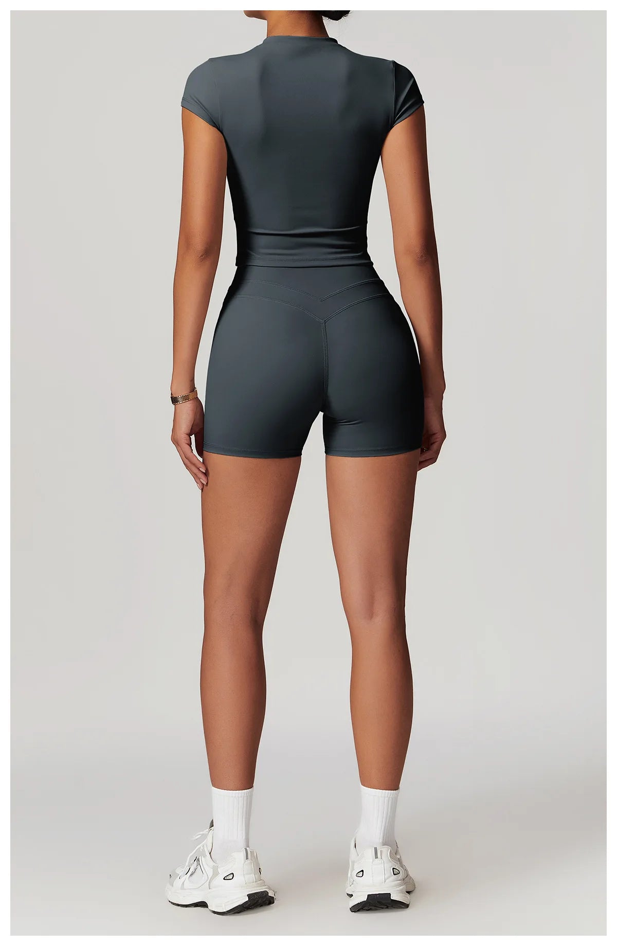 No. 2 Short Sleeve Shirt, Cross Training, Baby Doll Cut, Slim Fit, Waist Grazing Length, Dry Fit, Compressive