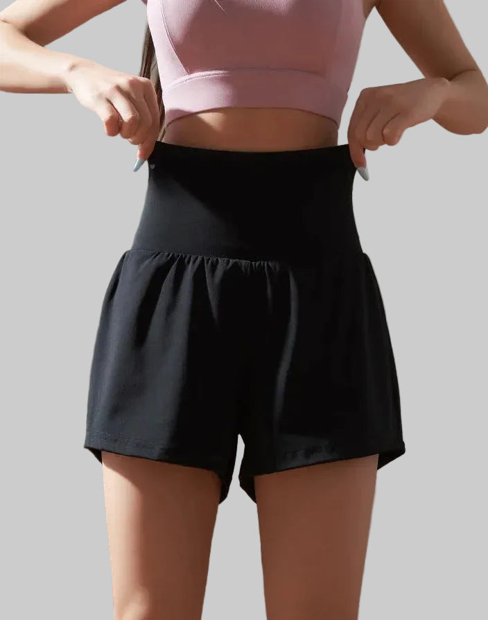 No. 4 Shorts, Extra Wide, Fold Over Comfort Waist Band, Layered Under Short With Pocket