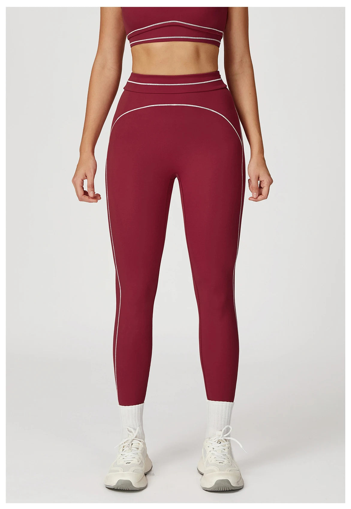 No. 6 Legging, Heart Throb Piping, Statement Comfort Waistband, No Front Seam, Butter Soft
