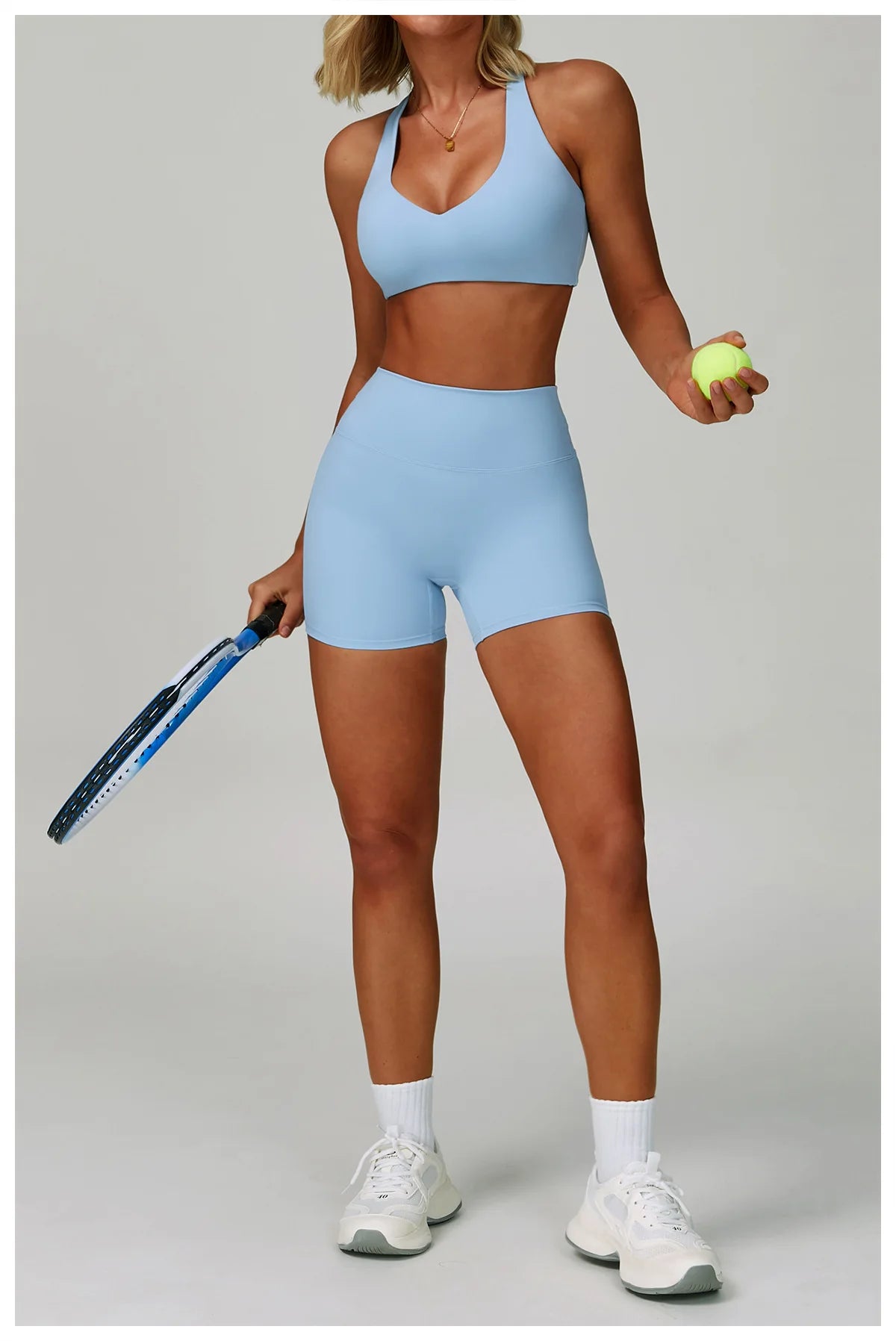 No. 6 Sports Bra, Classic Fit, Racerback, V- Neck, Dry Fit, High Compression, Shock Absorption