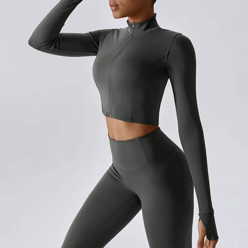 No. 2 Jacket, Super Cropped, Piping Along Curves, Slim Fit, Full Zip