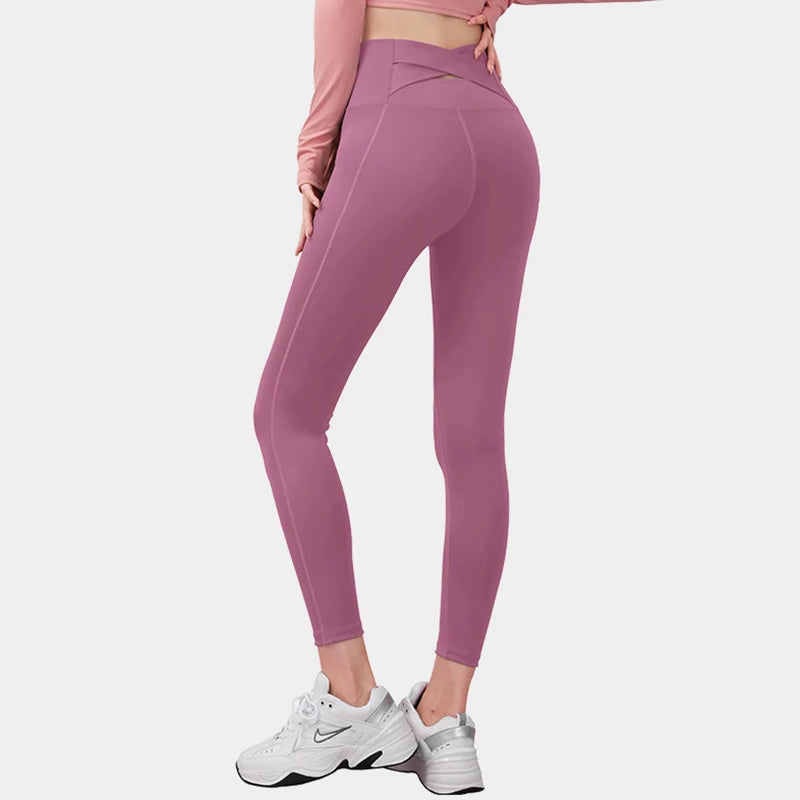 No. 4 Legging, Peekaboo Cross Back Waistband, High-Waist, Athletic, Compressive, Dry Fit