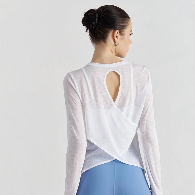 No. 1 Loungewear Top, Long Sleeve, Tear Drop Back, Loose, Yoga