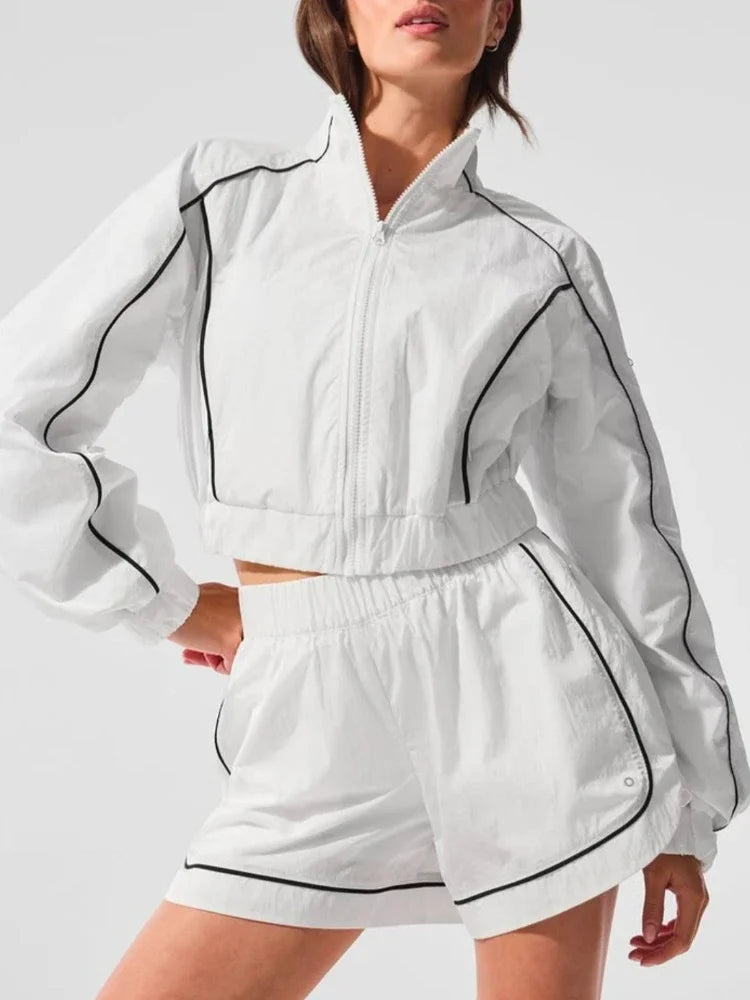 No. 6 Matching Set, 2 PC Racer Tennis Track Jacket And Short