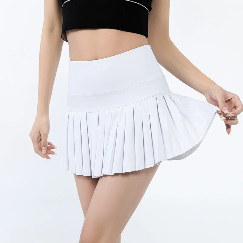 No. 7 Tennis Skirt, Wide High Waist Band, Pleated, Under Short and Pocket