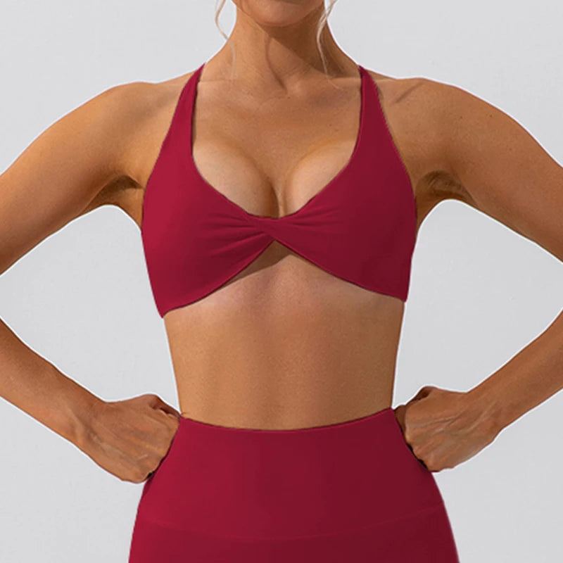No. 1 Sports Bra, Twisted Cup Neckline, Criss Cross, Strappy Back Horizon