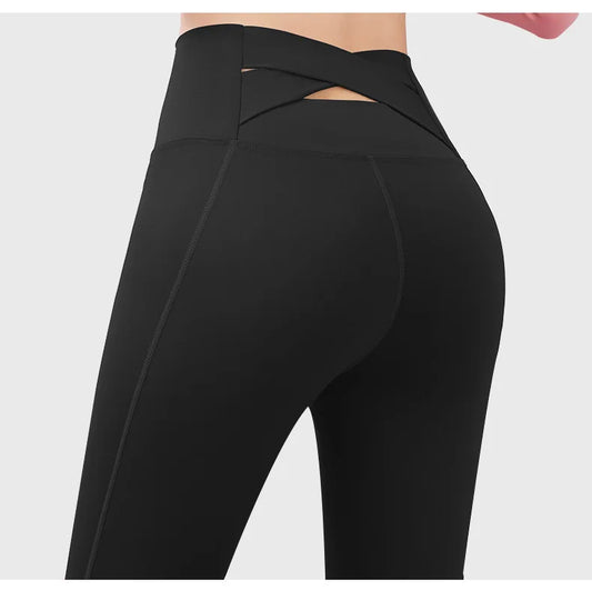 No. 4 Legging, Peekaboo Cross Back Waistband, High-Waist, Athletic, Compressive, Dry Fit