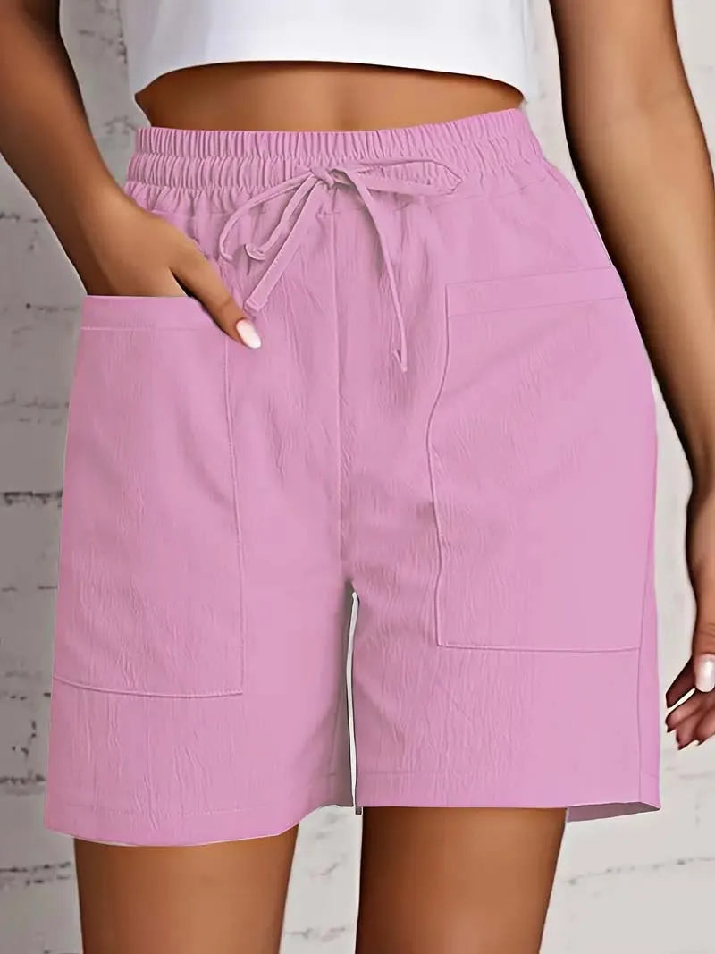 No. 2 Shorts, High-Waist, Mid-Thigh, Loose Fit, Front Flat Pockets With Draw String, Casual