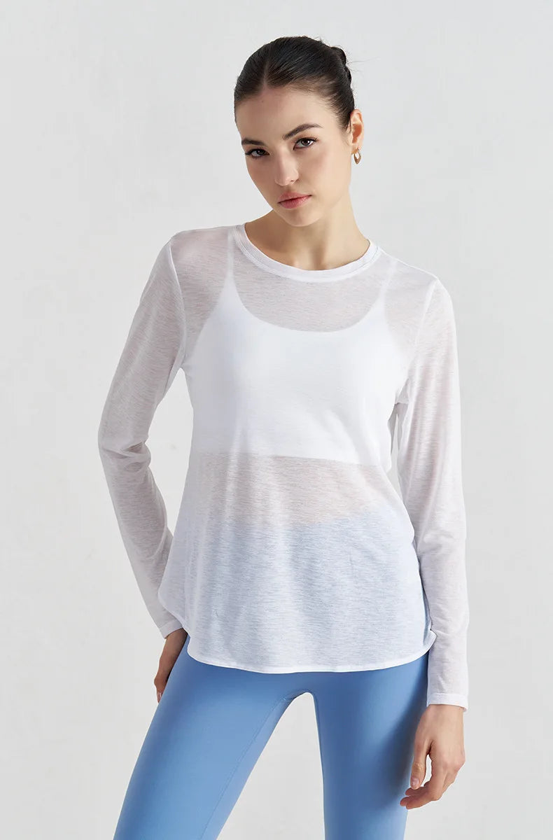 No. 1 Loungewear Top, Long Sleeve, Tear Drop Back, Loose, Yoga