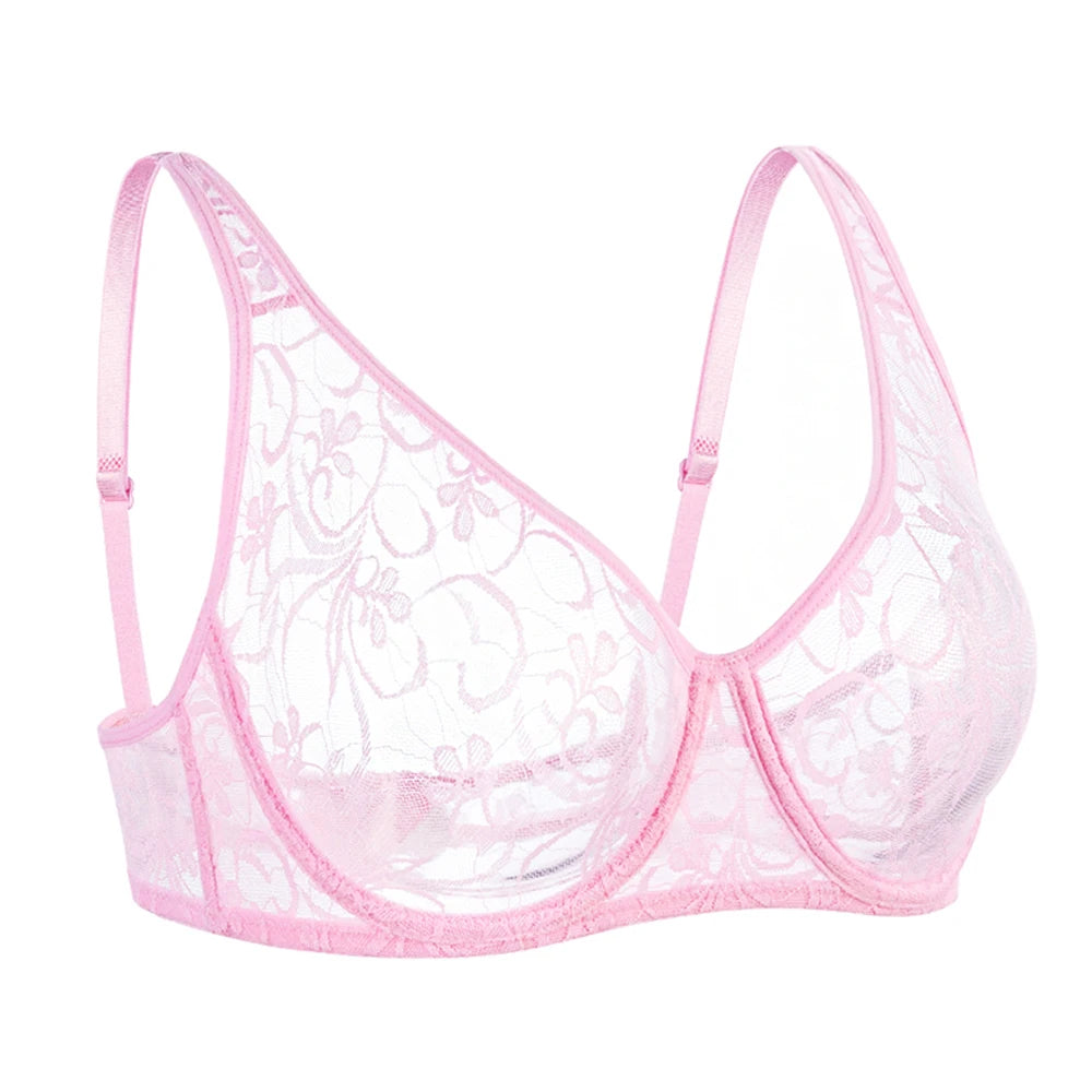 No. 5 Lingerie Bra, Sheer Bralette, French Lace, Intentionally Sheer, Adjustable