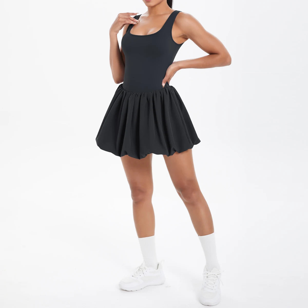 No. 4 Dress, Buttery, Tennis Dress, Bubble Skirt, Scoop Neck, True Fit Straps, Under Shorts