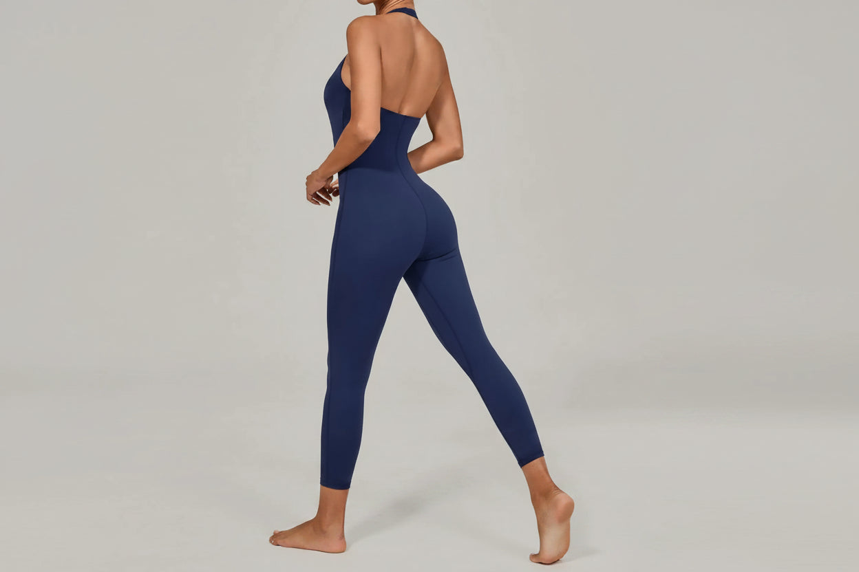 No. 8 Bodysuit, Halter Top Neckline, Seamless, Butter Legging, Sleeveless