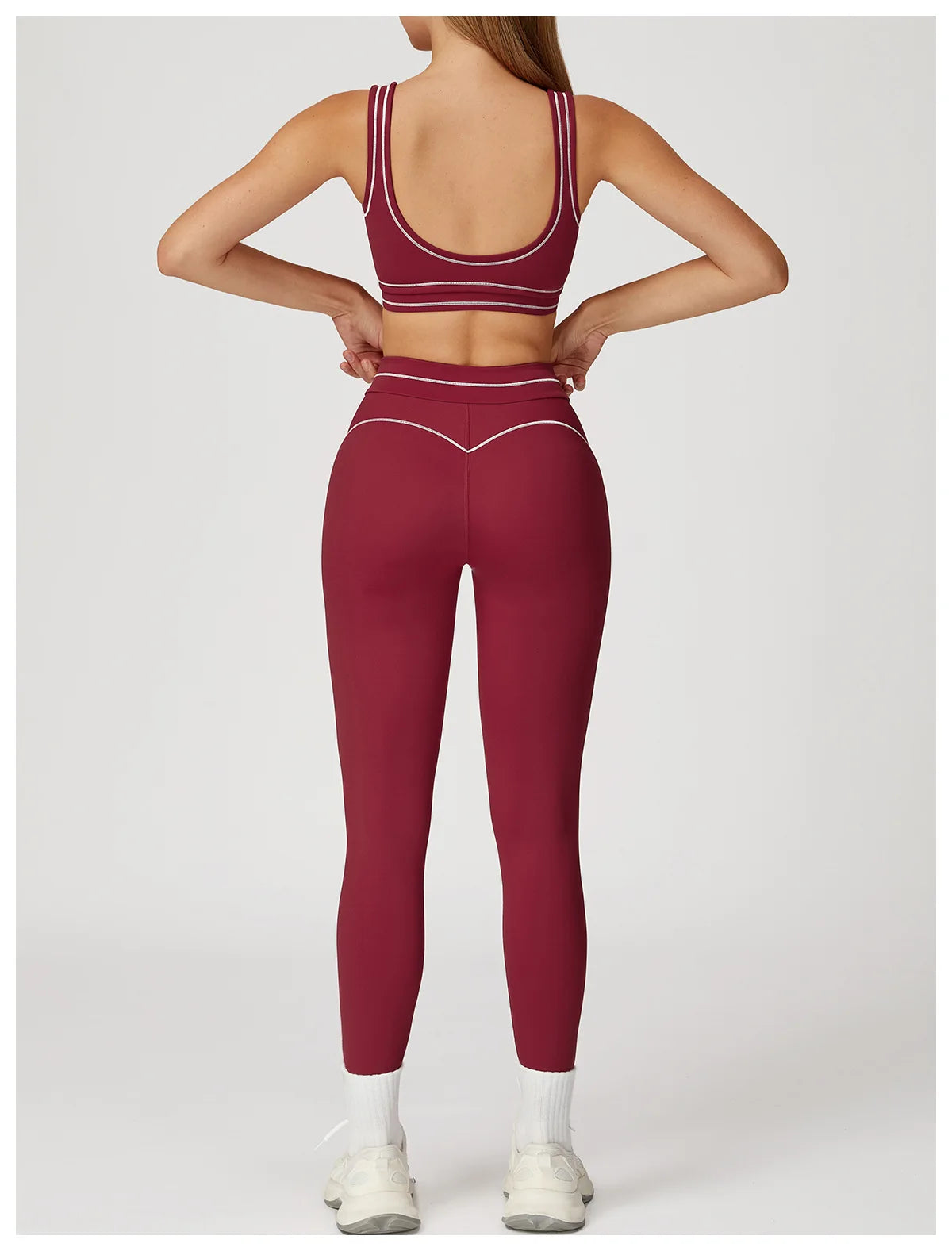 No. 6 Legging, Heart Throb Piping, Statement Comfort Waistband, No Front Seam, Butter Soft