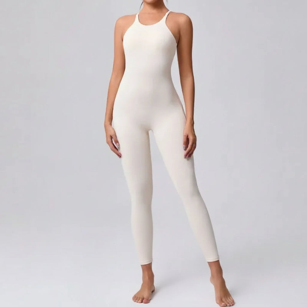 No. 4 Bodysuit, Scoop Back With Criss Cross Straps, Seamless, Full Length Legging