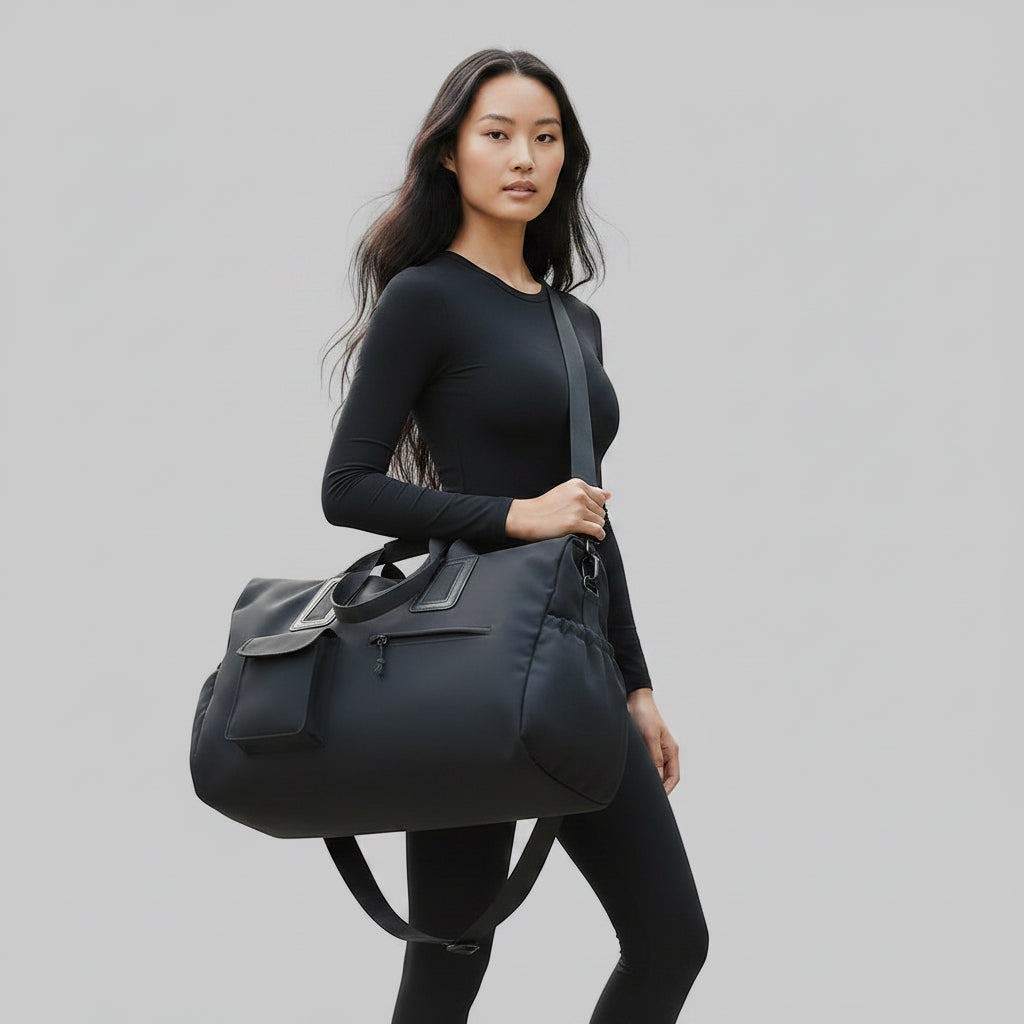 No. 8 Tote, The Modern Travel Yoga Duffel, Minimalist, Unisex, Dry Wet Separated Pocket