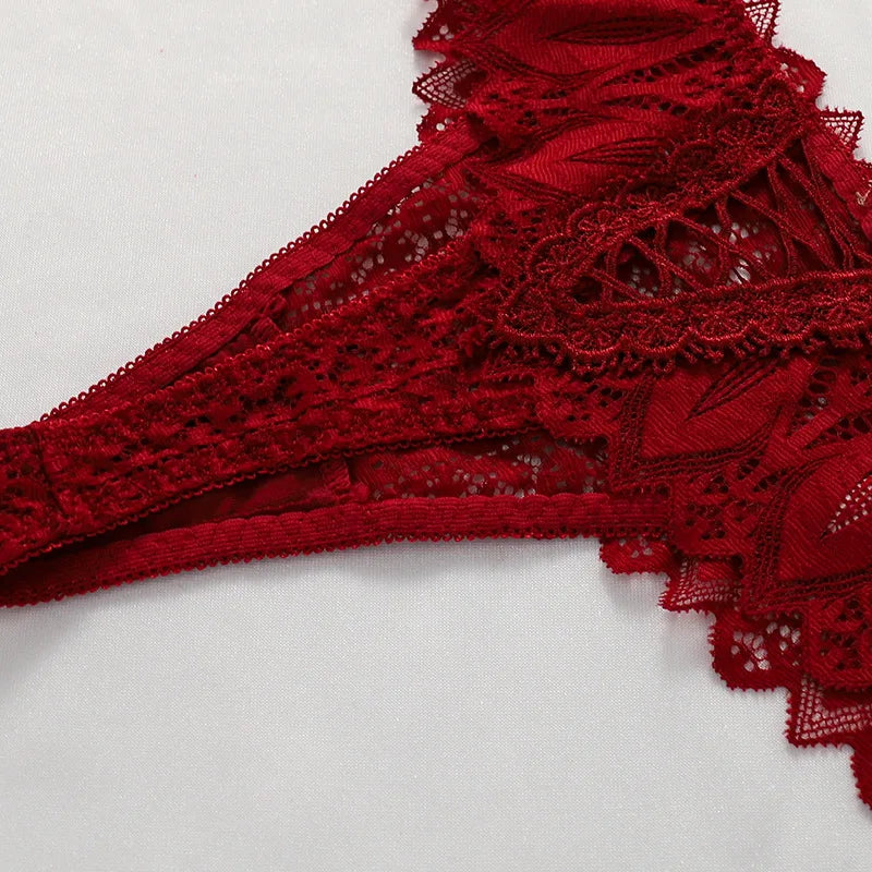 No. 3 Lingerie Panty, Low Rise, Lace Thong, Corset Details In Back With Solid Lace Front