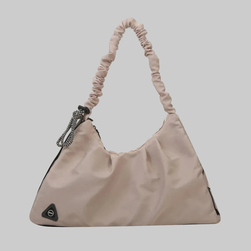 No. 7 Tote, Yoga Mat Lifestyle Tote, Ruched Adjustable Shoulder Strap, Shoe Compartment, Waterproof
