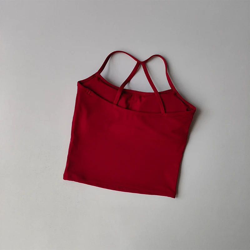 No. 7 Tank Top, Halter Cut, Thin Strap Racerback, Butter Feel, Seamless, Waist Length