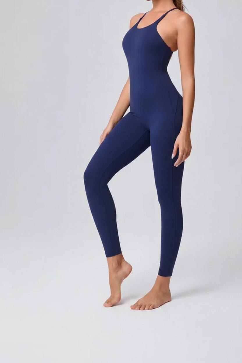 No. 4 Bodysuit, Scoop Back With Criss Cross Straps, Seamless, Full Length Legging