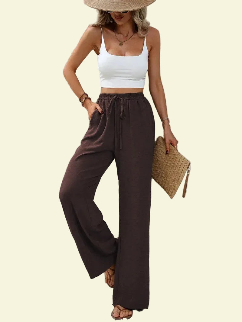 No. 7 Loungewear Pant, Resort, Casual, Trouser, Wide Leg, High Waist