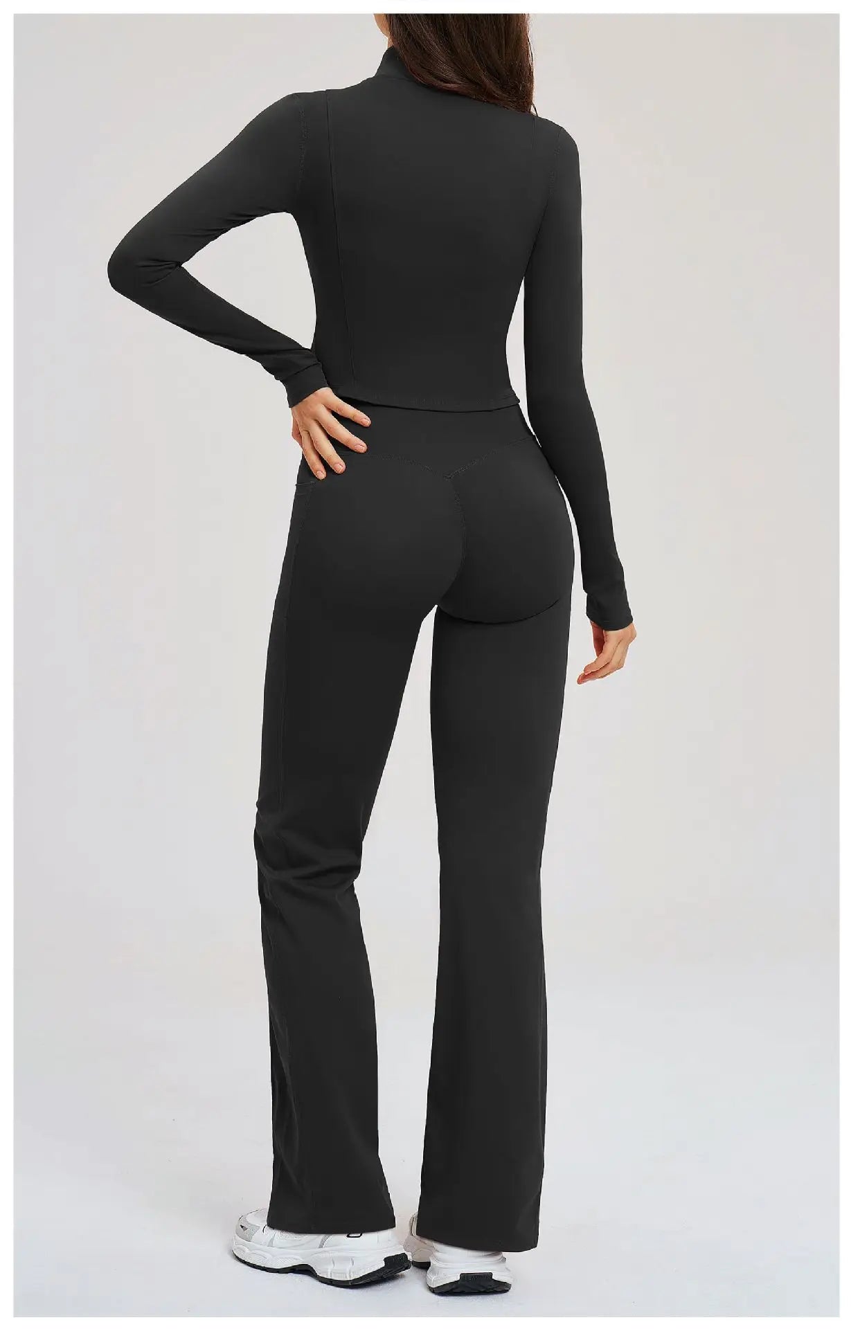 No. 8 Jacket, 2PC, Cropped, Corset, Jacket With Crossover, High-Waist Flared Legging