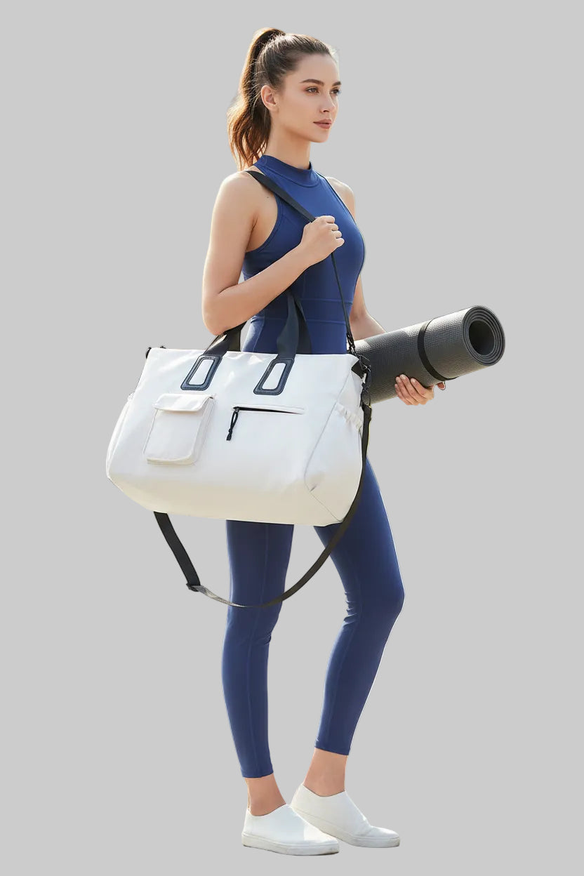 No. 8 Tote, The Modern Travel Yoga Duffel, Minimalist, Unisex, Dry Wet Separated Pocket
