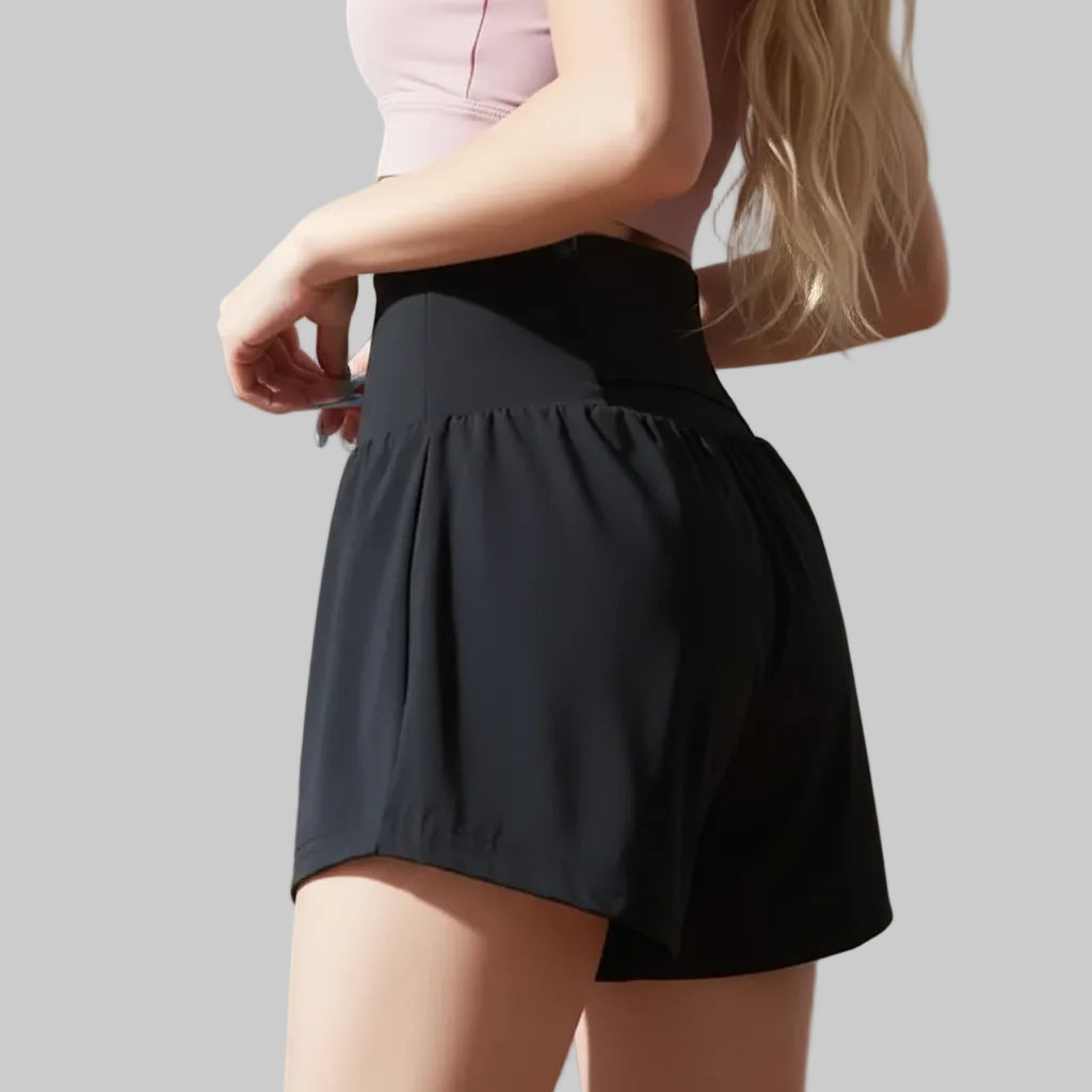 No. 4 Shorts, Extra Wide, Fold Over Comfort Waist Band, Layered Under Short With Pocket