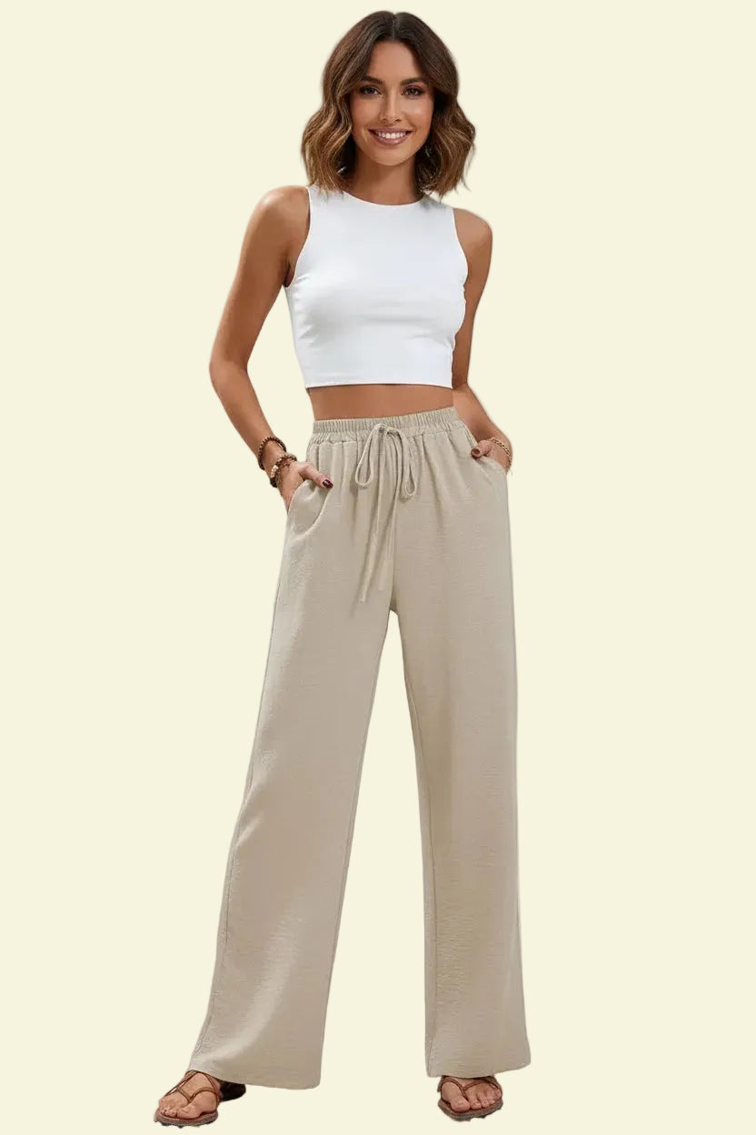 No. 7 Loungewear Pant, Resort, Casual, Trouser, Wide Leg, High Waist