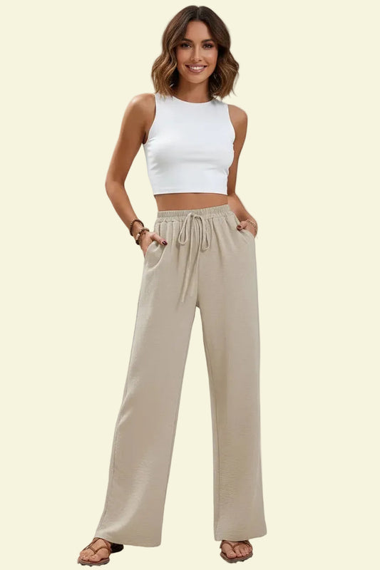 No. 7 Loungewear Pant, Resort, Casual, Trouser, Wide Leg, High Waist