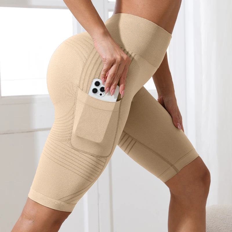 No. 8 Shorts, Long Bermuda Biker, Running, Free Movement, Pocket