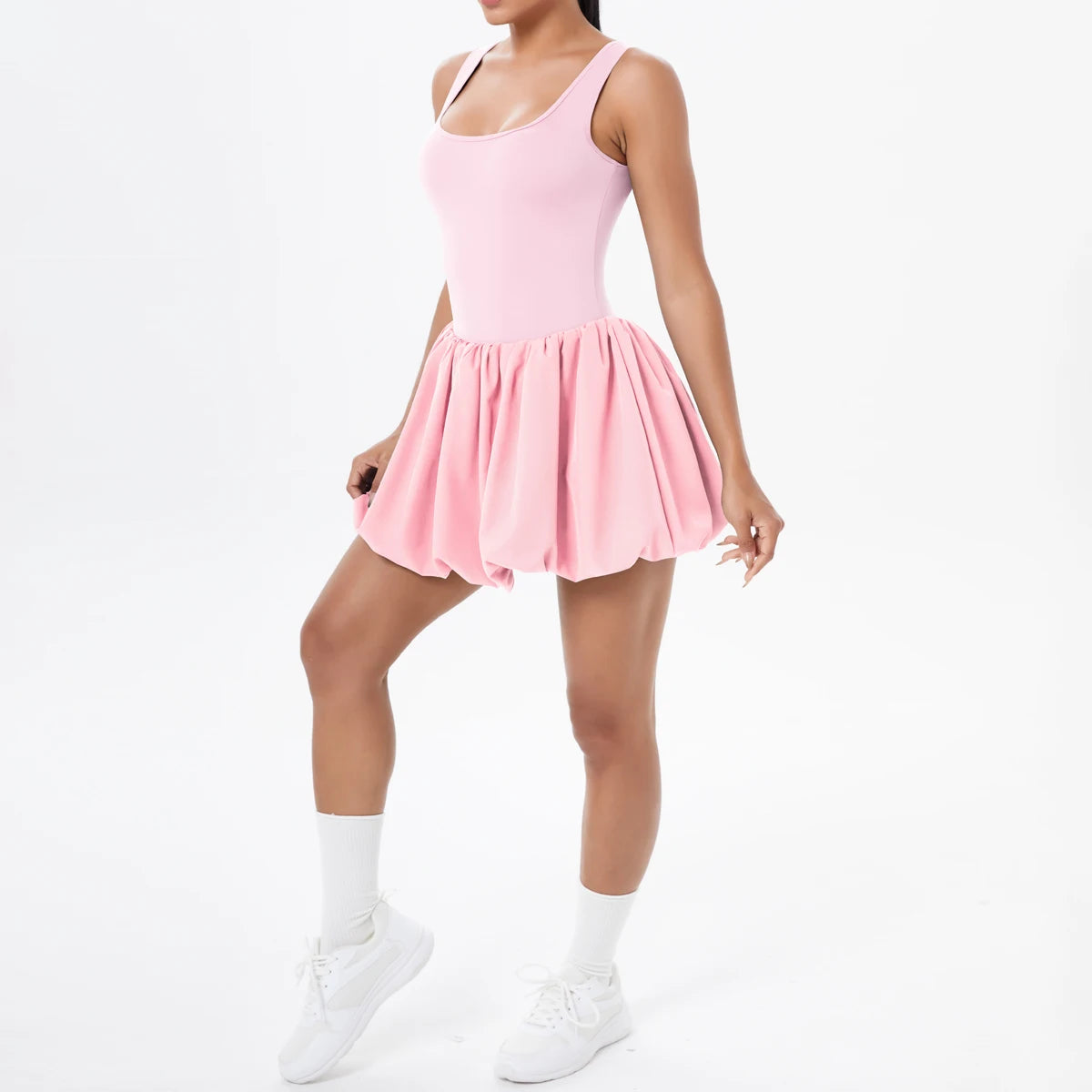 No. 4 Dress, Buttery, Tennis Dress, Bubble Skirt, Scoop Neck, True Fit Straps, Under Shorts