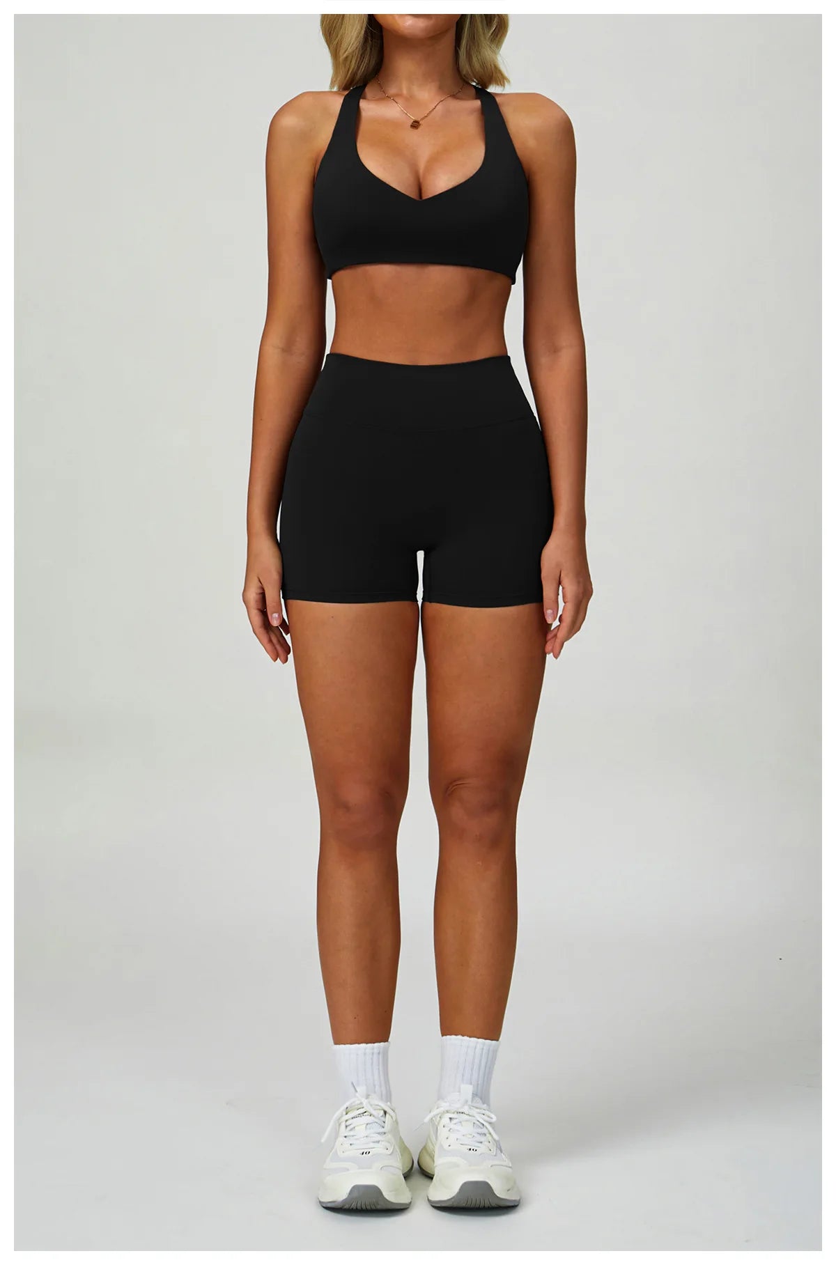 No. 6 Sports Bra, Classic Fit, Racerback, V- Neck, Dry Fit, High Compression, Shock Absorption