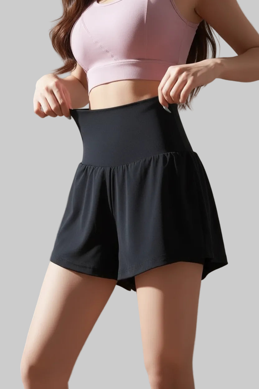 No. 4 Shorts, Extra Wide, Fold Over Comfort Waist Band, Layered Under Short With Pocket