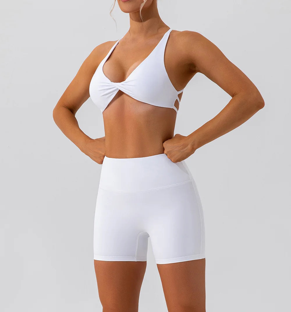 No. 1 Sports Bra, Twisted Cup Neckline, Criss Cross, Strappy Back Horizon