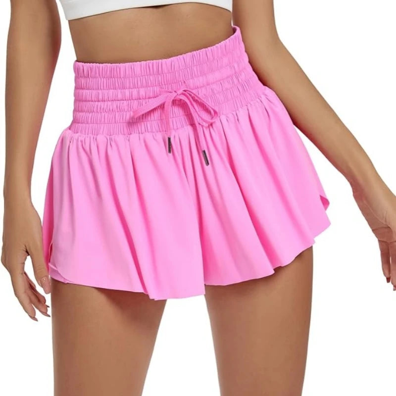 No. 5 Shorts, Breeze 2-in-1 Flow Shorts, Flowy Outer layer, Built-In Shorts With Pocket, Wide Smocked Waistband