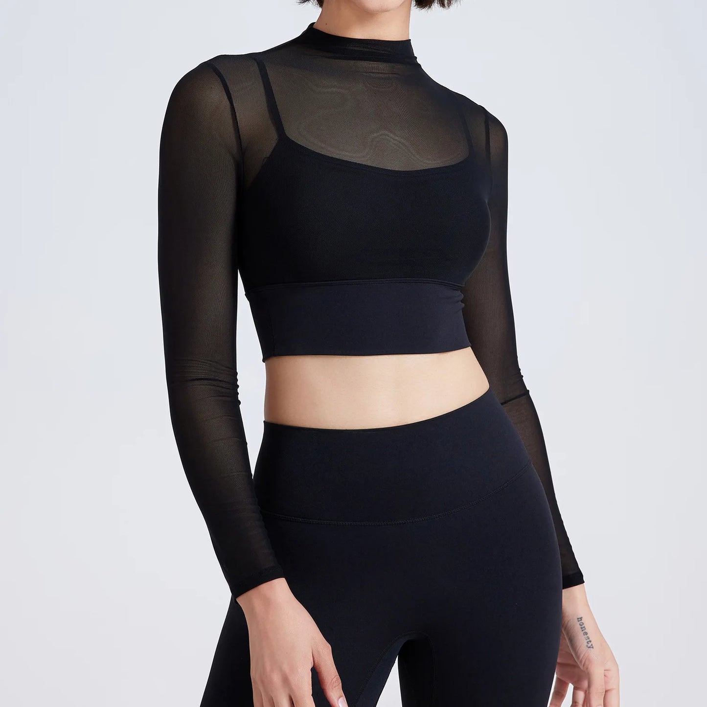 No. 5 Long Sleeve Shirt, 1 PC, Intentionally Sheer, Cropped Length, Slim Fit, Summer