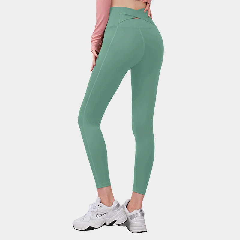 No. 4 Legging, Peekaboo Cross Back Waistband, High-Waist, Athletic, Compressive, Dry Fit