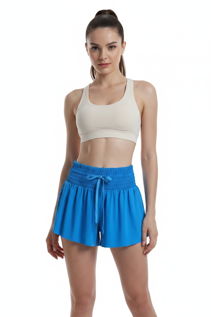 No. 5 Shorts, Breeze 2-in-1 Flow Shorts, Flowy Outer layer, Built-In Shorts With Pocket, Wide Smocked Waistband