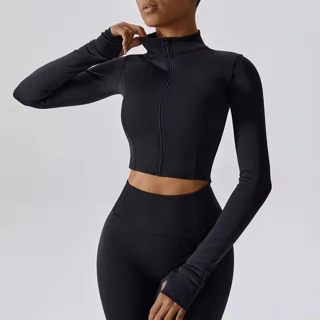 No. 2 Jacket, Super Cropped, Piping Along Curves, Slim Fit, Full Zip