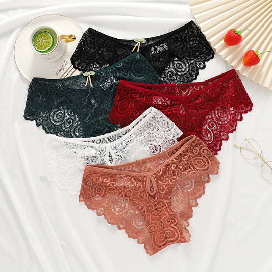 No. 5 Lingerie Panty, Low Rise, Lace, French Cut Rear With Key Hole and Scalloped Detailing