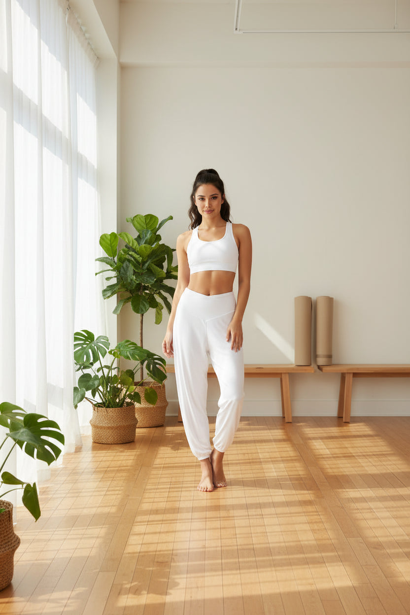 No. 4 Lounge Pant, High Waist, Serene Palazzo Jogger, Easy Moving, Extended Sizes Available