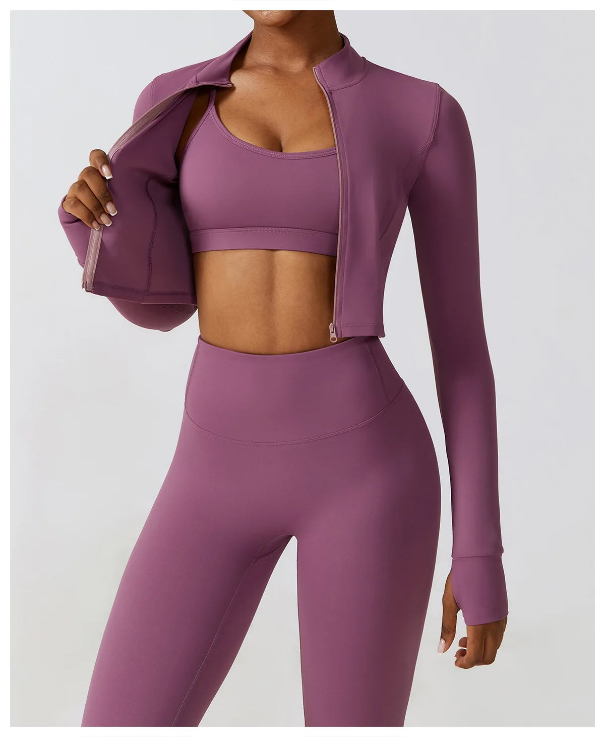 No. 2 Jacket, Super Cropped, Piping Along Curves, Slim Fit, Full Zip