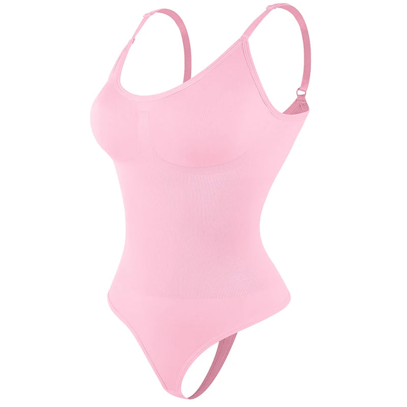No. 7 Shape Wear, Smoothing Full Bodysuit, Thong Panty, No Bra Compression, Adjustable Straps