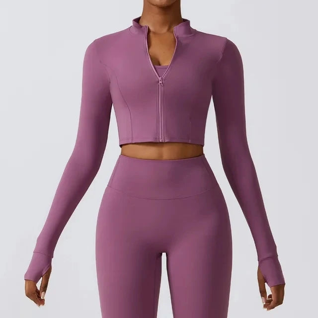 No. 2 Jacket, Super Cropped, Piping Along Curves, Slim Fit, Full Zip