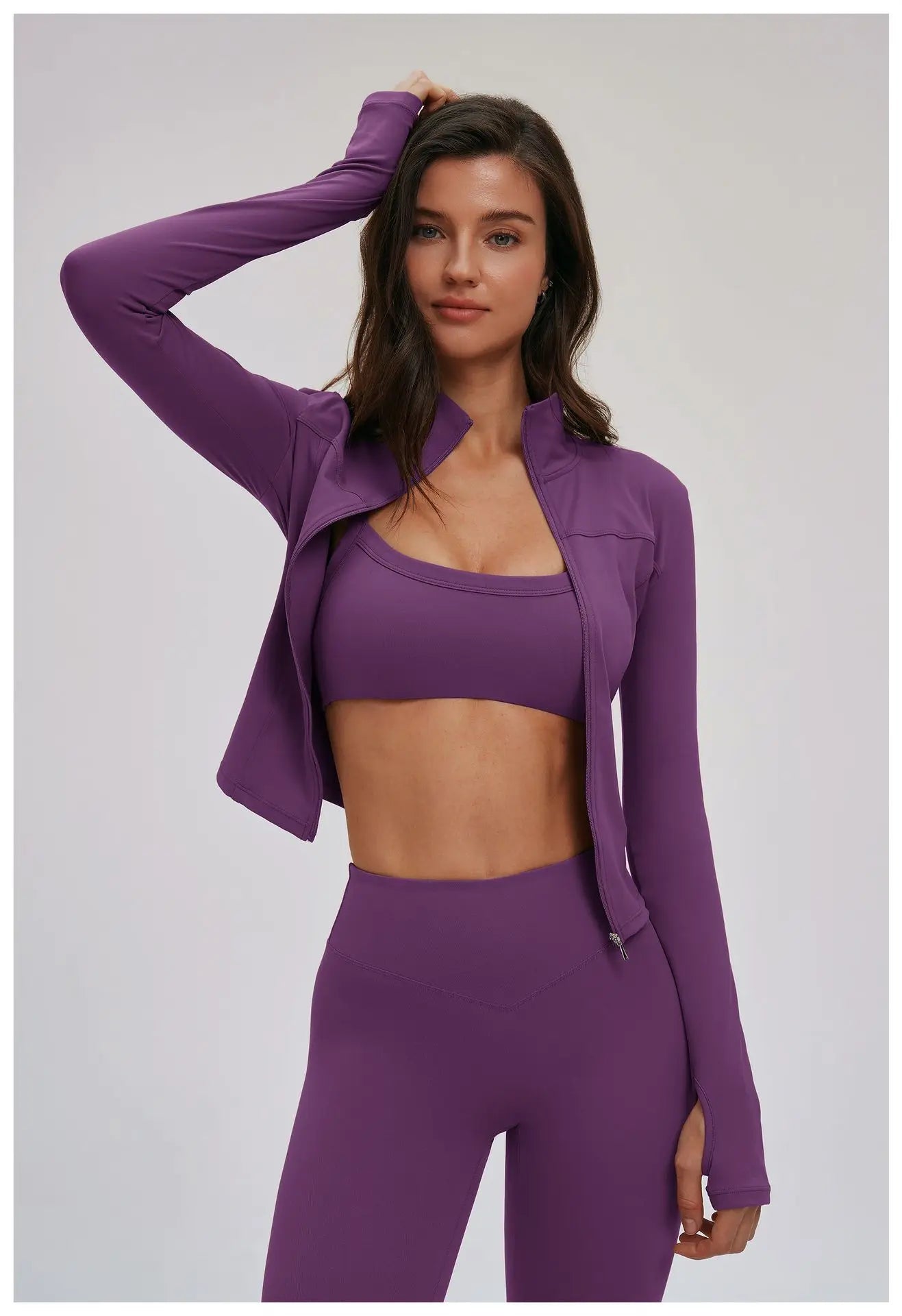 No. 5 Jacket, Convertible Collar, Structured Design, Smoothing, Long Sleeve, Full Zipper