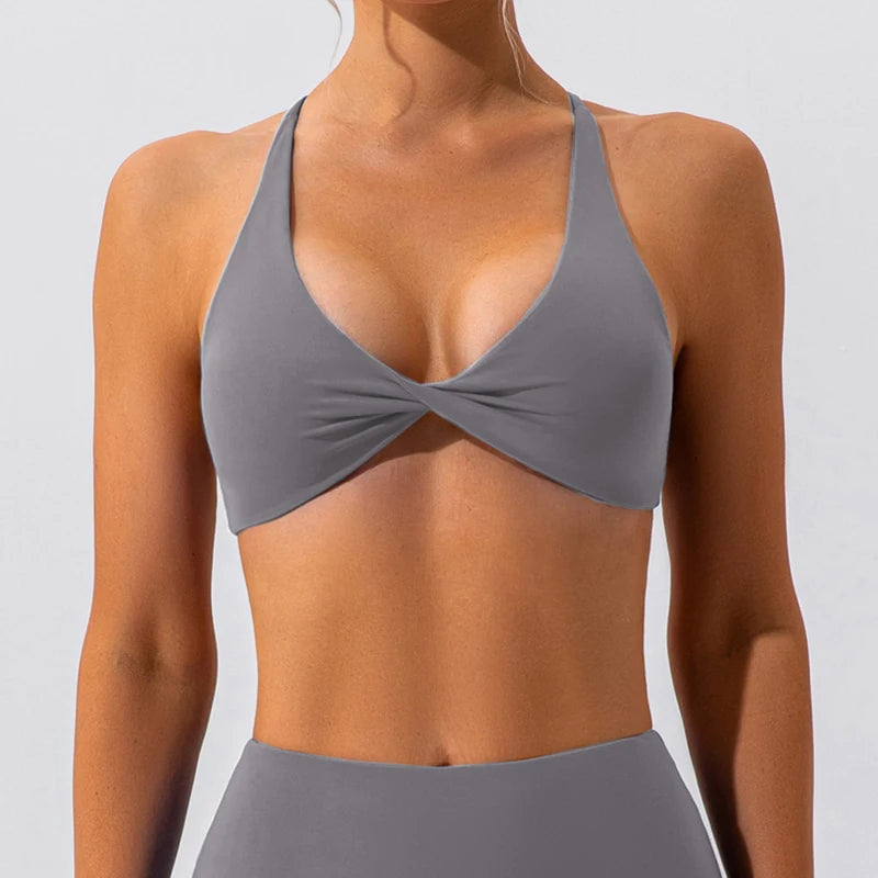 No. 1 Sports Bra, Twisted Cup Neckline, Criss Cross, Strappy Back Horizon