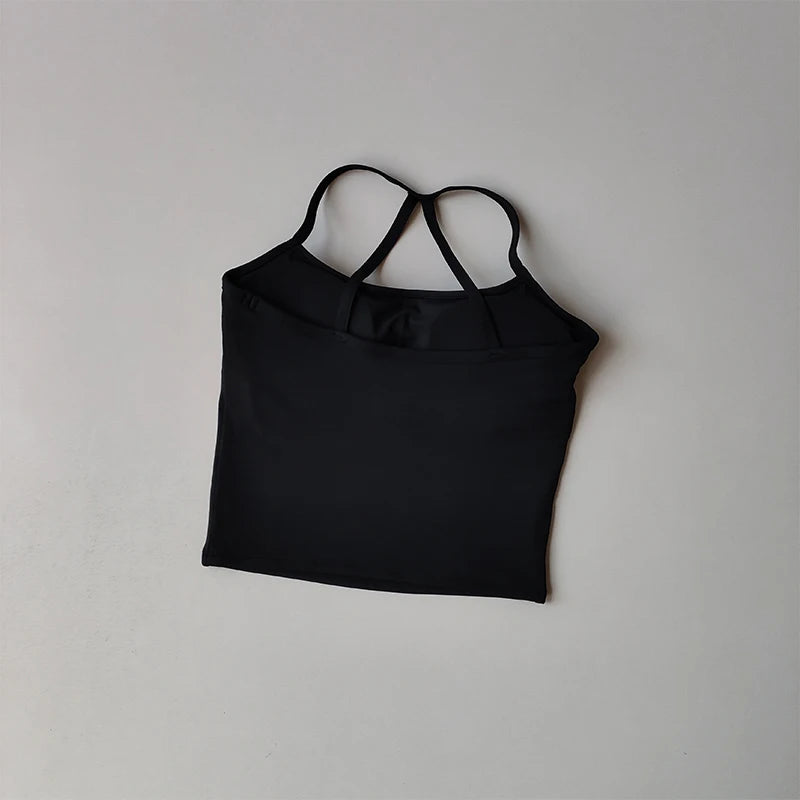No. 7 Tank Top, Halter Cut, Thin Strap Racerback, Butter Feel, Seamless, Waist Length