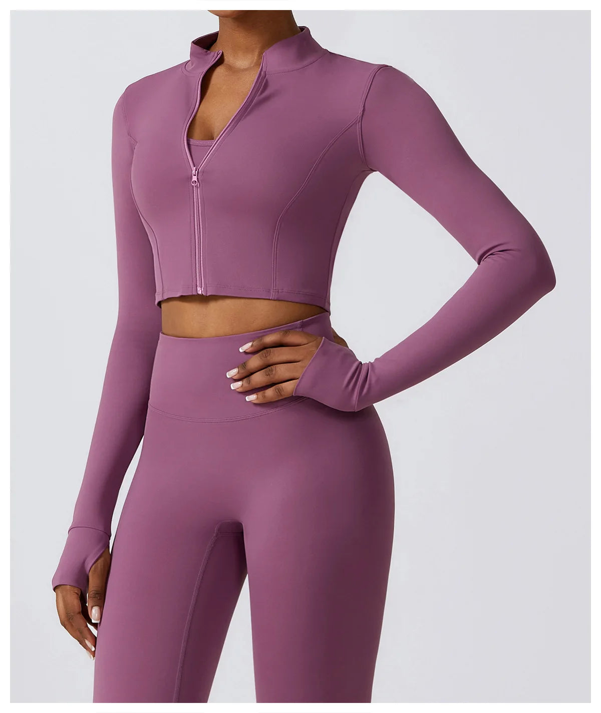 No. 2 Jacket, Super Cropped, Piping Along Curves, Slim Fit, Full Zip