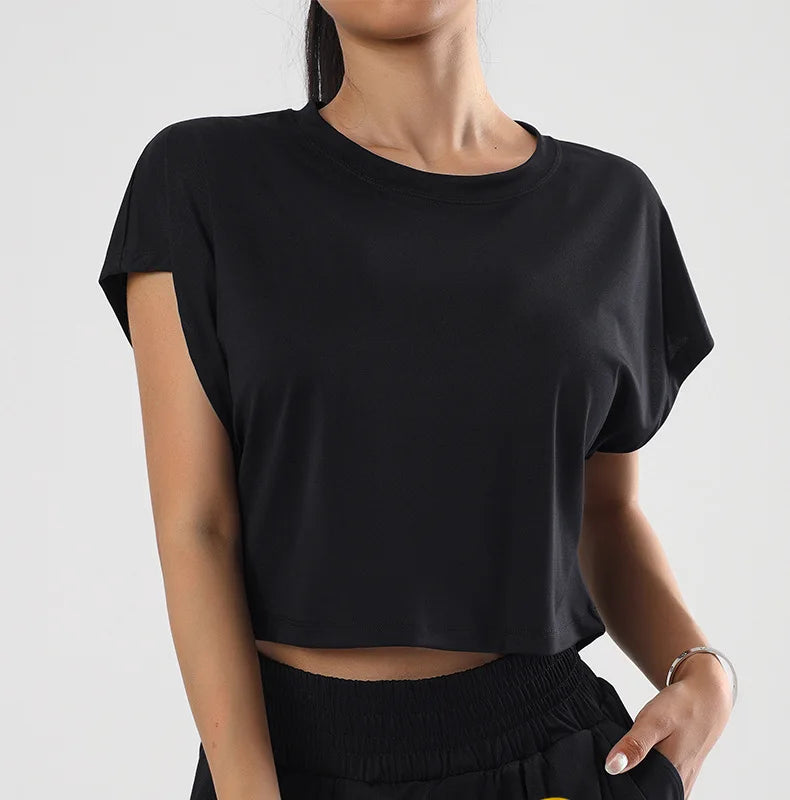 No. 6 Loungewear Top, Crop Top, Short Sleeve, Soft Essential, Boxy Boyfriend Hem
