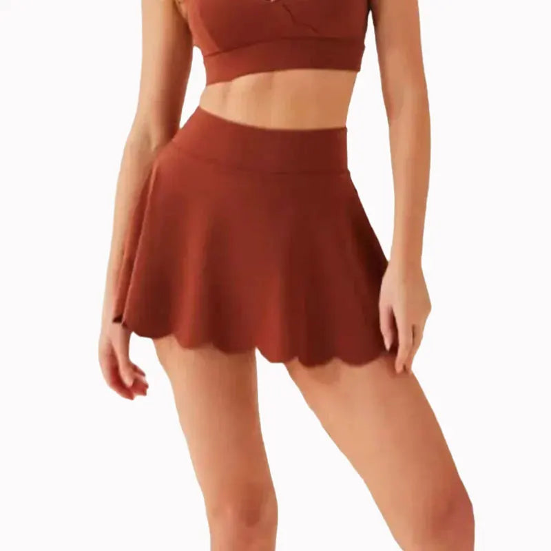 No. 6 Tennis Skirt, Scalloped, High Waisted, Mini Length